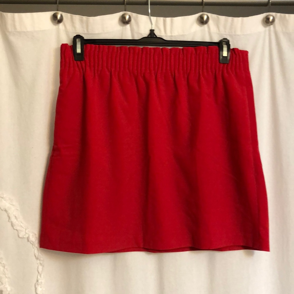 J Crew Mercantile red elastic waist skirt size 10 with pockets … LIKE NEW!!